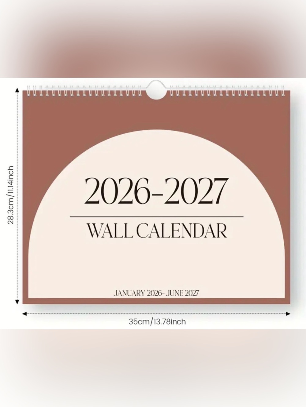 2026-2027 18 Months Wall Calendar - Brown January 26-June 2027